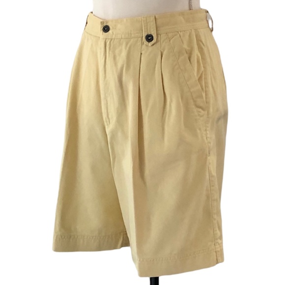 Liz Claiborne Vintage Yellow Pleated Front High Waisted Shorts Size 10 - Picture 2 of 10